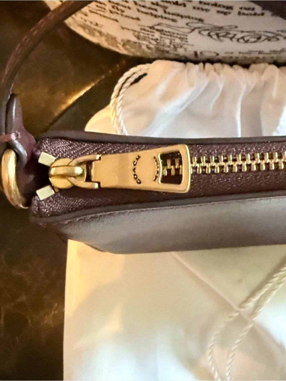 Coach Plaza 22 Full Grain Leather Shoulder Bag, Gold Hardware - Picture 4 of 11